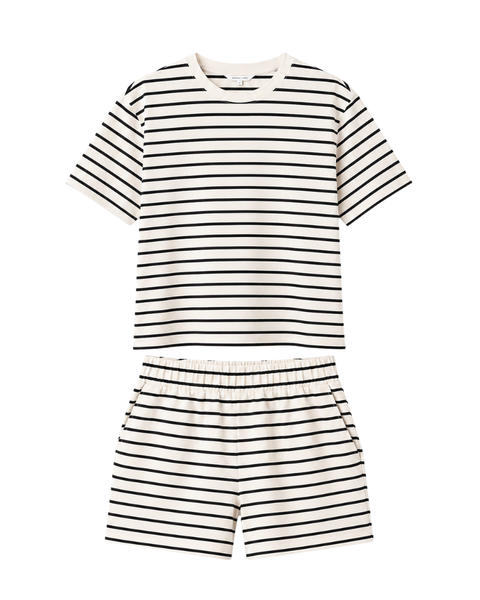 Calida Charm Cream Favourites Layering Short Sleeve & Short Pants Jersey Pajama Set Myselflingerie.com