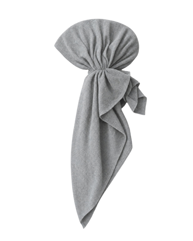 Heather Grey Terry Adjustable Pre-Tied Bandanna
