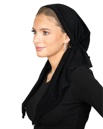 Tie Ur Knot Black Terry Adjustable Pre-Tied Bandanna