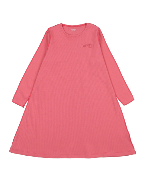 Bee and Dee Bright Coral Classic Ribbed Modal Teen's Nightgown Myselflingerie.com