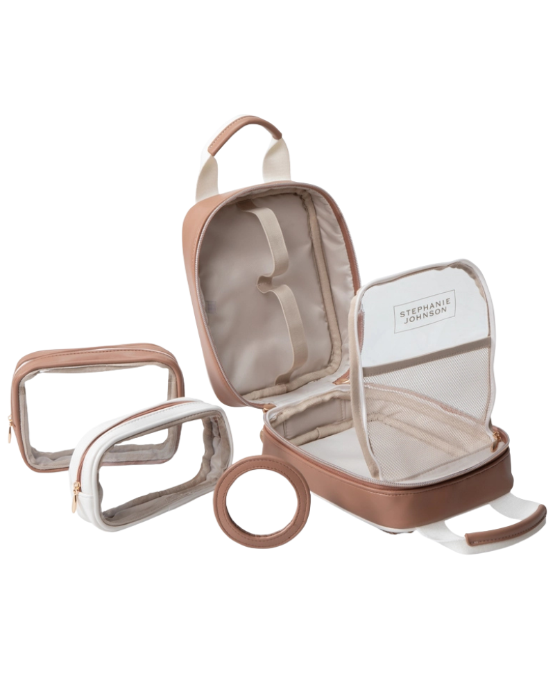 Stephanie Johnson Marbella Mocha Sasha Travel Toiletry Bag Myselflingerie.com