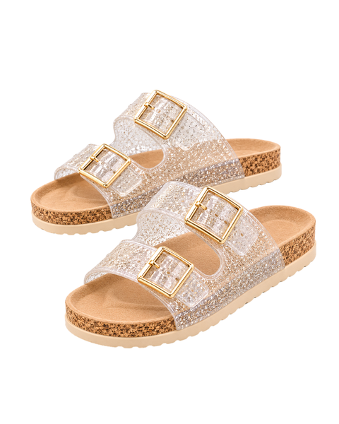 Two Strap Adjustable Footbed Jelly Beach Slides