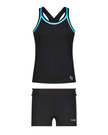Flamingo Black/Aqua Trim 2 Piece Teen's Bathing Suit Tank with Shorts