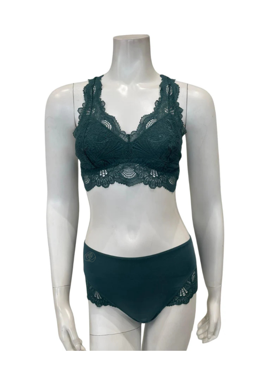 Fleurt Evergreen Belle Epoque Bralette & Panty Set
