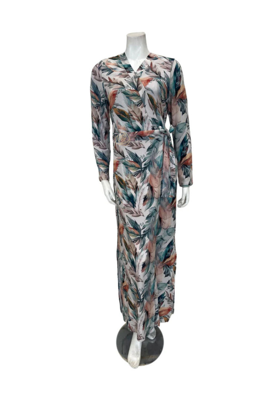 Oh! Zuza Floral Ribbed Modal Morning Robe