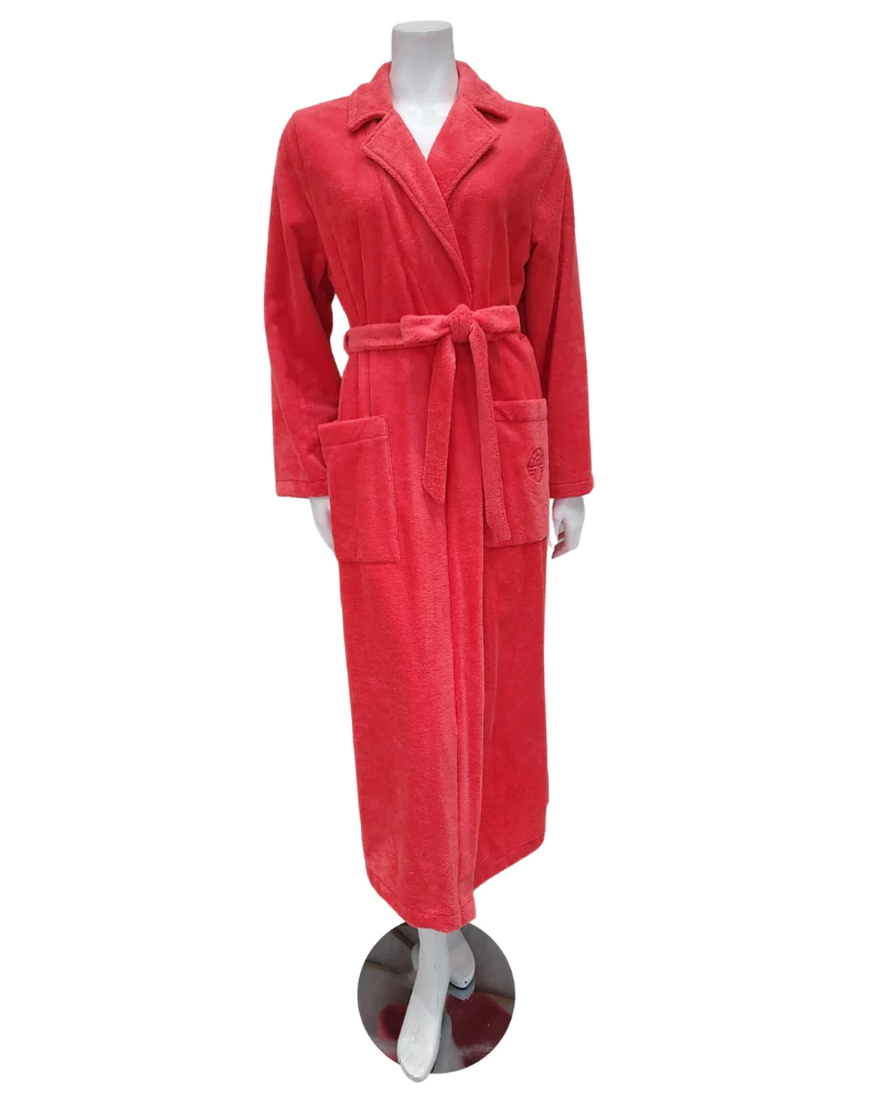 3887103 Coral Plush Long Terry Wrap Bath Robe