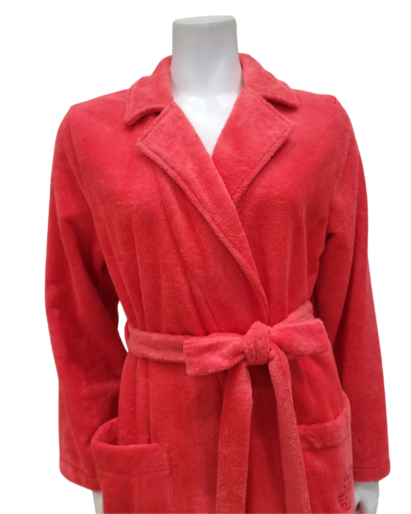 3887103 Coral Plush Long Terry Wrap Bath Robe