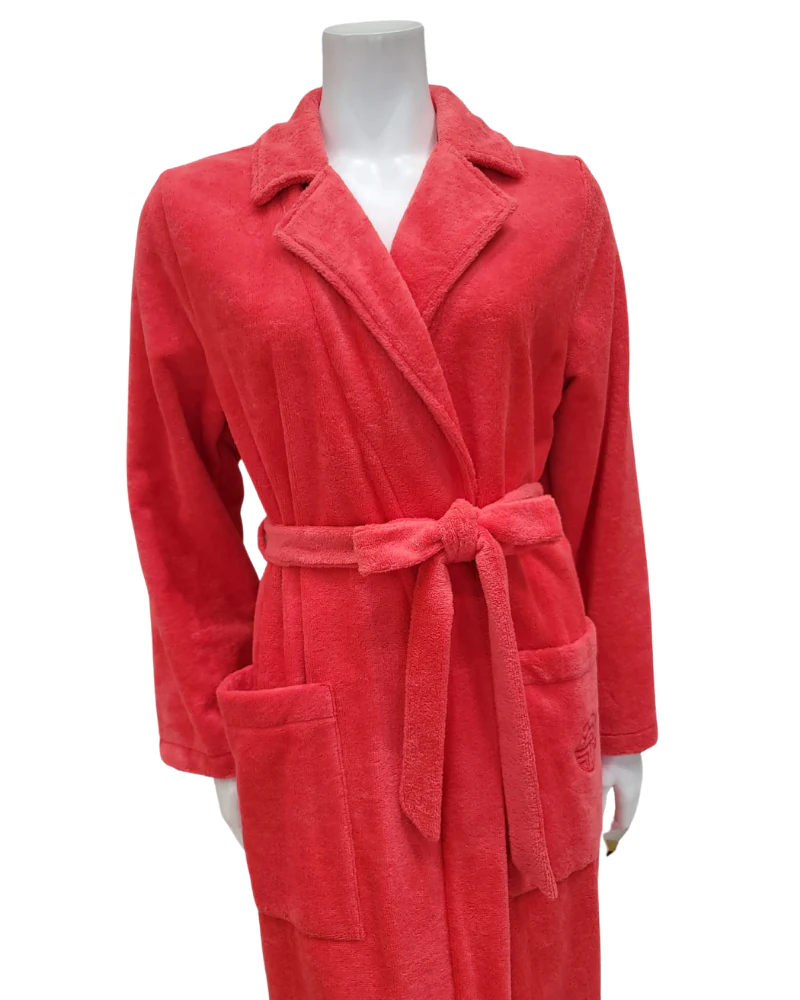 3887103 Coral Plush Long Terry Wrap Bath Robe