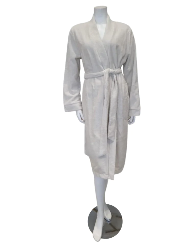 3887102 Cream Plush Short Terry Wrap Bath Robe