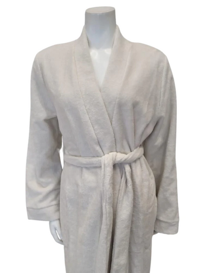 3887102 Cream Plush Short Terry Wrap Bath Robe