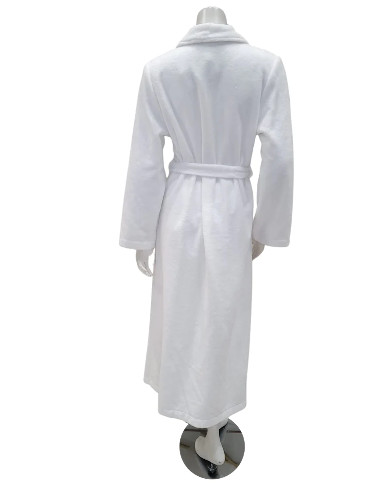 3887103 White Plush Long Terry Wrap Bath Robe