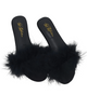 S01 Black Feather Slippers