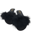 Rya Collection Black Feather Slippers
