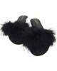S01 Black Feather Slippers