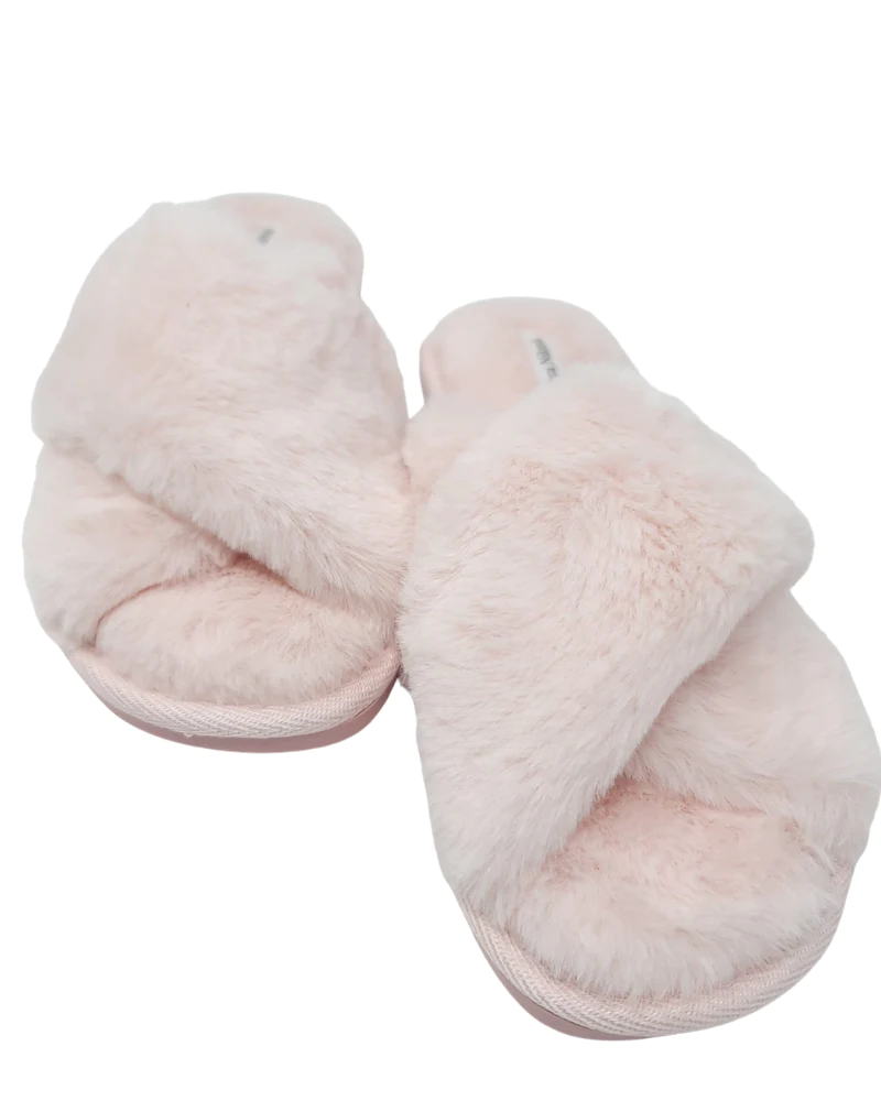 Flora Nikrooz Buff Victoria Teddy Criss Cross Slippers