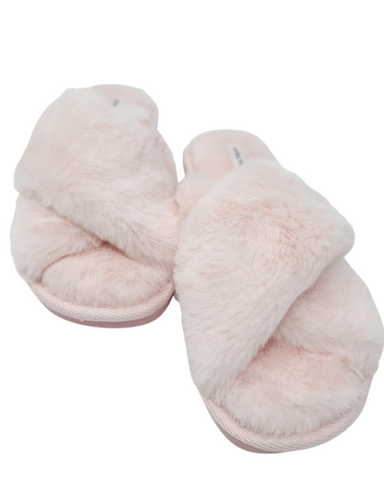 Flora Nikrooz Buff Victoria Teddy Criss Cross Slippers