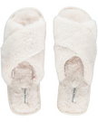 Flora Nikrooz Parchment Victoria Teddy Criss Cross Slippers