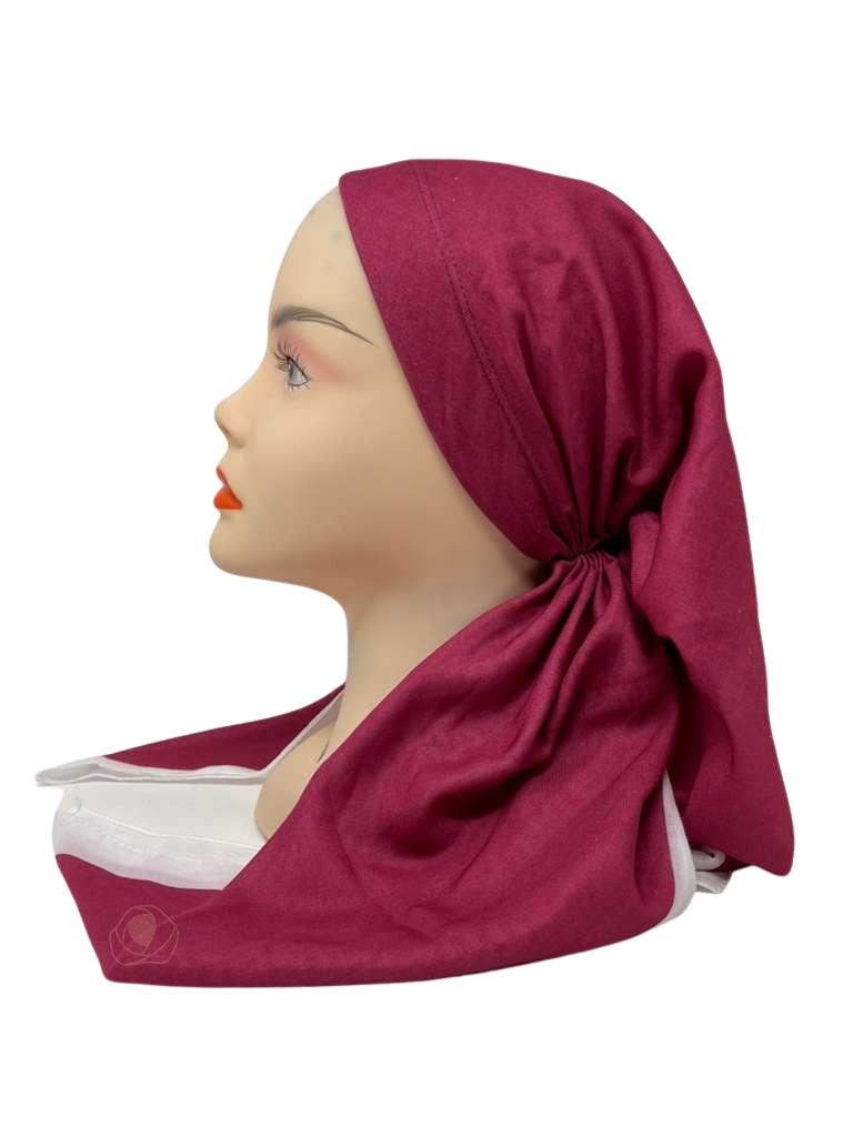 It's Younique OB-SOL-HPWH Hot Pink and White Border Pre-Tied Open Back Bandanna with Velvet Grip Myselflingerie.com