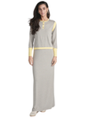 Ellwi Grey/Banana Trim Cotton Nursing Nightgown