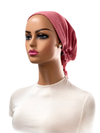 Ahead Dusty Rose Comfy Terry Short Tails Adjustable Pre-Tied Bandanna