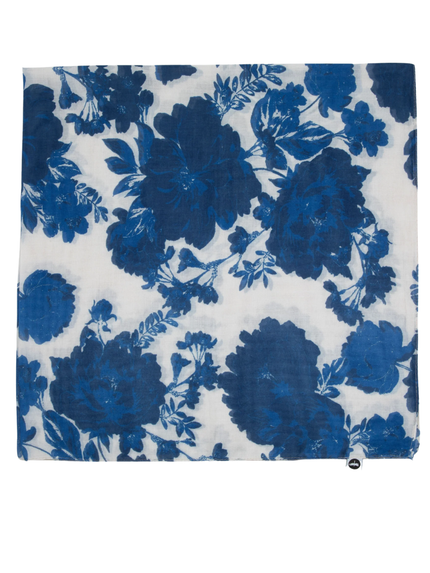Tal New York Blue Rose Square Scarf with Hidden Grip Myselflingerie.com