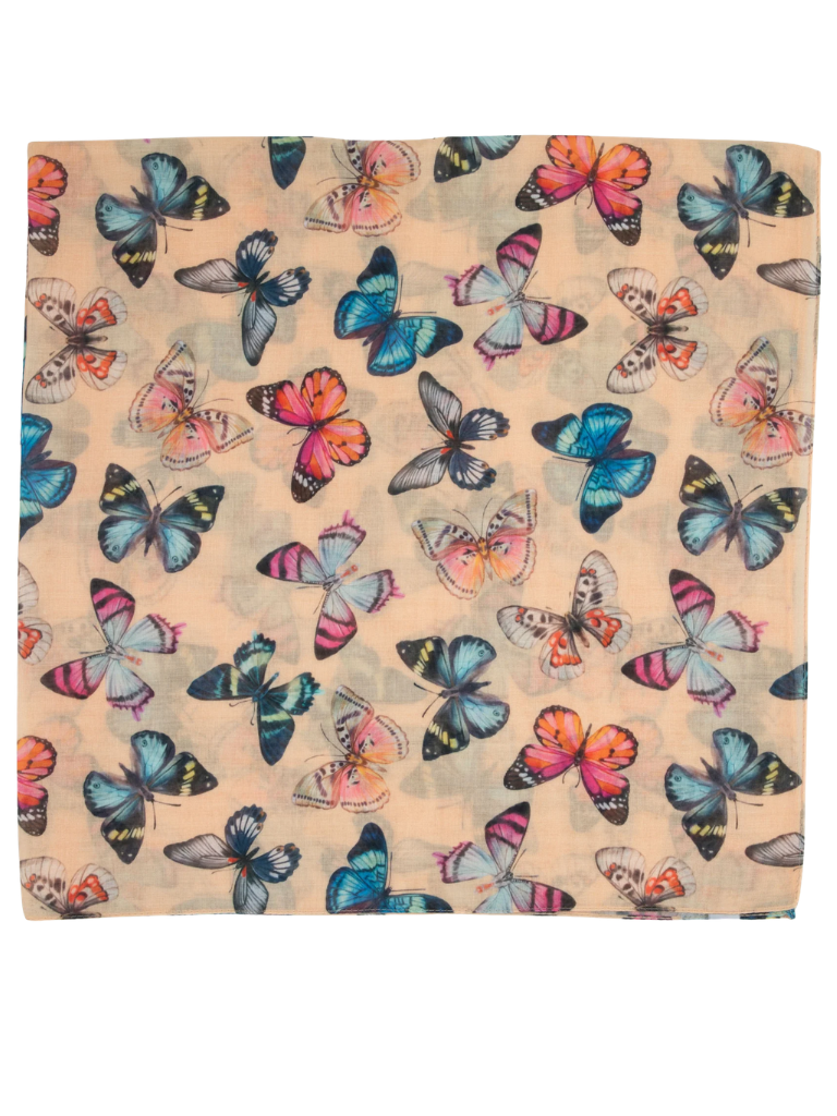 Tal New York Yellow Flutter Square Scarf with Hidden Grip Myselflingerie.com