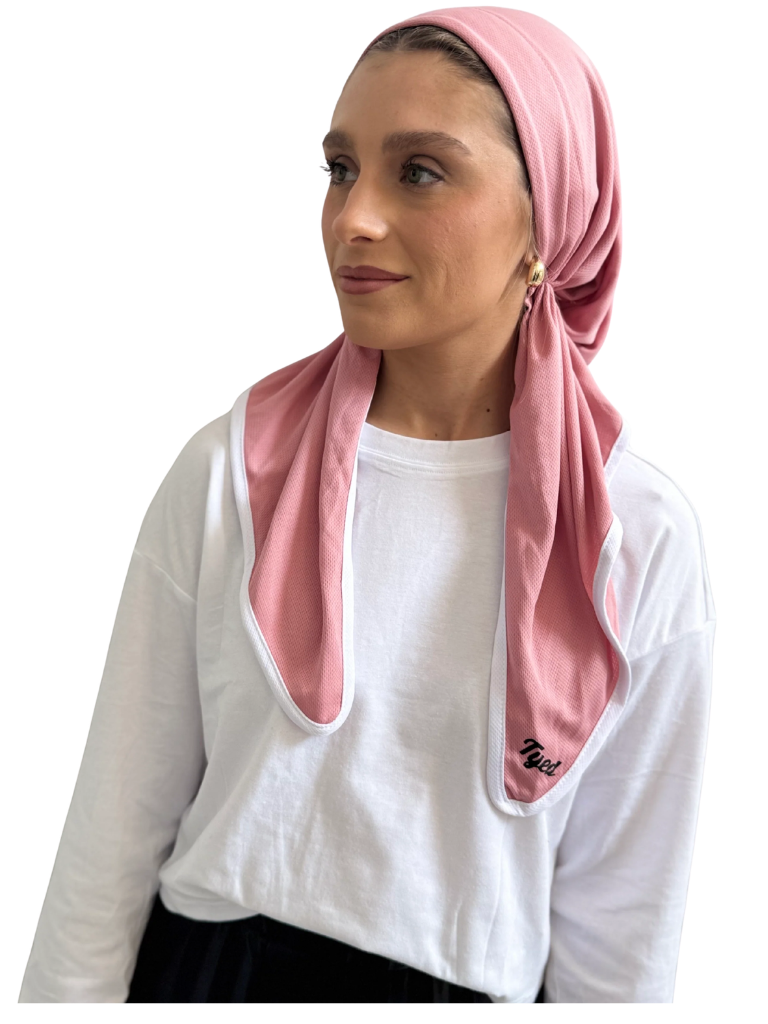 TYED Baby Pink Swim Adjustable Pre-tied Bandanna with Velvet Grip Myselflingerie.com