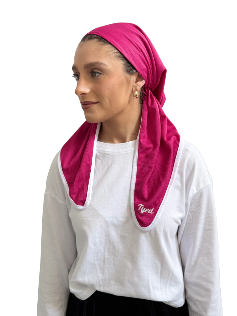 TYED Hot Pink Swim Adjustable Pre-tied Bandanna with Velvet Grip Myselflingerie.com