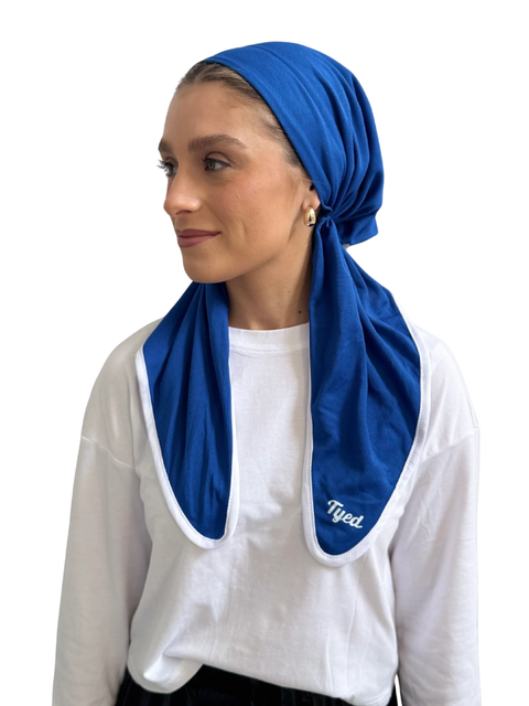 TYED Blue Swim Adjustable Pre-tied Bandanna with Velvet Grip Myselflingerie.com
