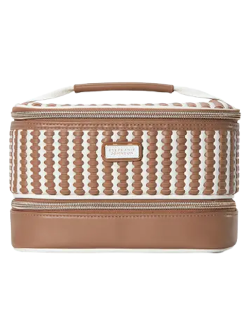 Stephanie Johnson MRA-MCH-JEN Marbella Mocha Jenny Train Case Toiletry Bag Myselflingerie.com