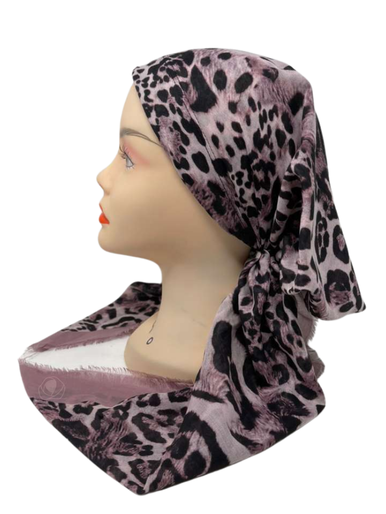 It's Younique PP-ANI-MAU Mauve Animal Print Pre-Tied Bandanna with Velvet Grip Myselflingerie.com 