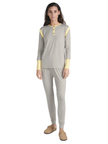altimge1 for Ellwi Grey/Banana Trim Cotton Pajamas Set Myselflingerie.com