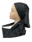 It's Younique PP-SPR-BKWT Black and White Print Pre-Tied Bandanna with Velvet Grip Myselflingerie.com 