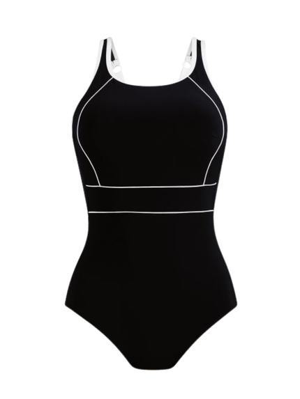 Anita 6251 Black and White Full Coverage Swimsuit Myselflingerie.com