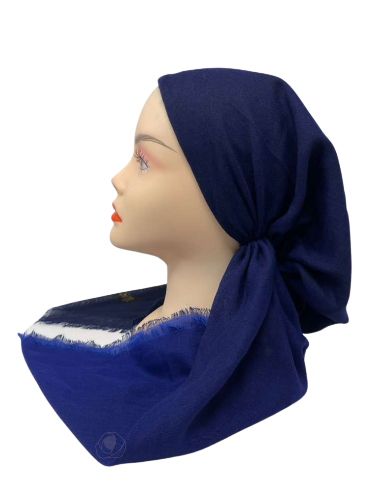 Revaz HS707H/R Navy and Royal Ombre Adjustable Pre-Tied Bandanna with Velvet Grip Myselflingerie.com