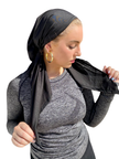 Scarf Bar SB Black Dri Fit Pre-Tied Bandanna with Velvet Non Slip Grip Myselflingerie.com