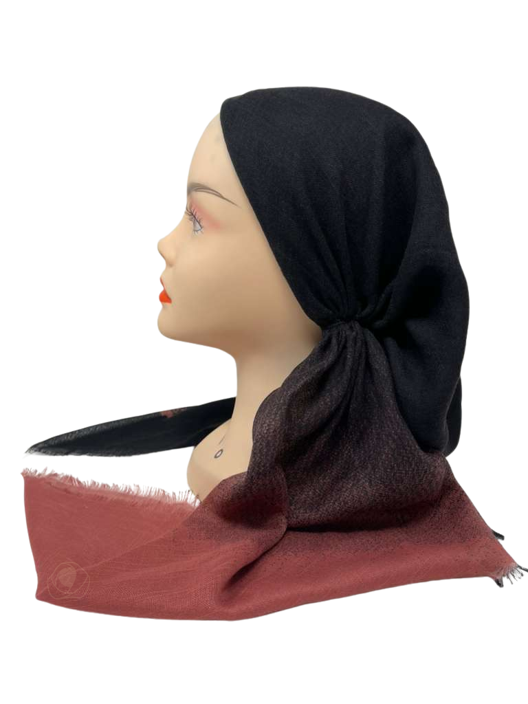 Revaz HS707A/M Black and Mauve Ombre Adjustable Pre-Tied Bandanna with Velvet Grip Myselflingerie.com