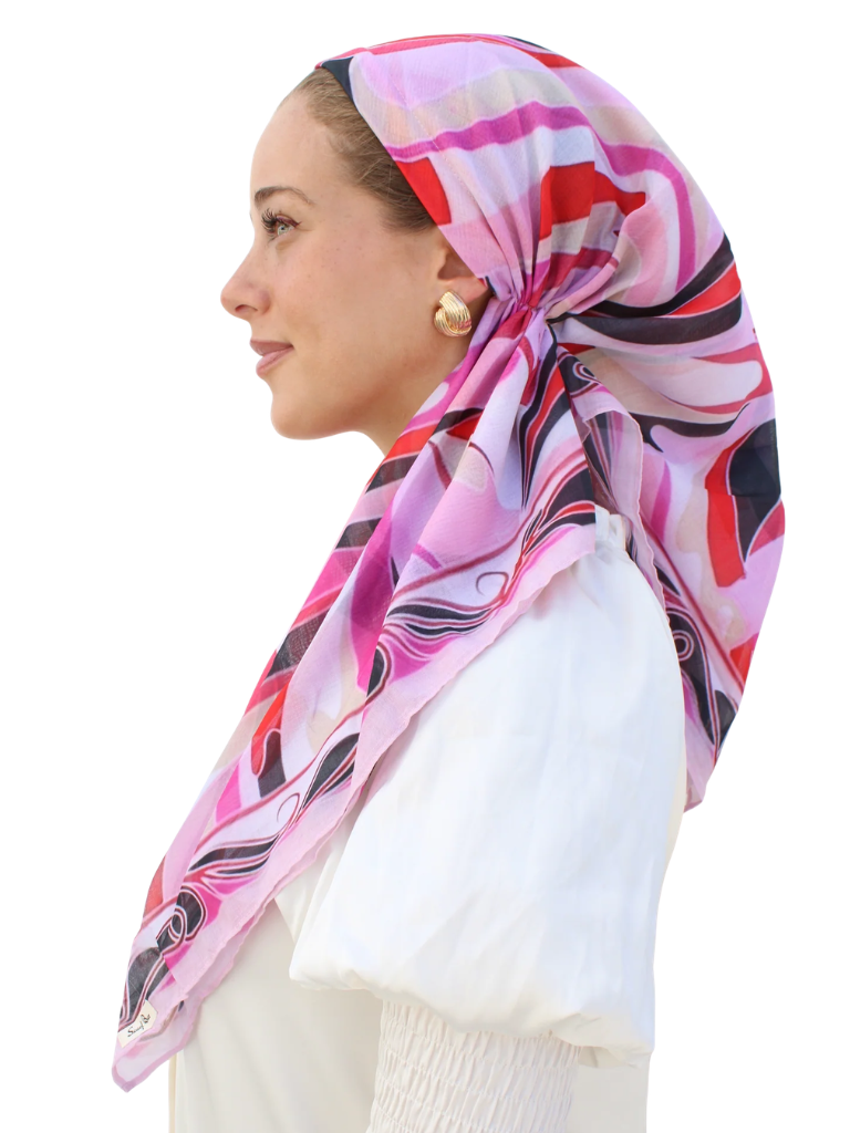 Scarf Bar Inspired Flame Ribbon Open Back Adjustable Pre-Tied Bandanna with Velvet Grip Myselflingerie.com