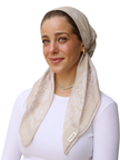 Scarf Bar Paisley Almond Classic Pre-Tied with Velvet Grip and Short Tails Myselflingerie.com