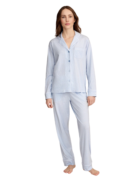Petite Plume Periwinkle Geo Lightweight Pima Cotton PJ's Set Myselflingerie.com