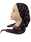 Ahead P2809 Black Twilight Bloom Classic Fit Pre-Tied Bandanna Myselflingerie.com