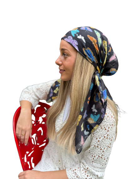 Scarf Bar Twilight Butterfly Square Scarf with Velvet Grip Myselflingerie.com