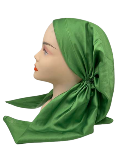 It's Younique OB-SOL-GN Solid Green Pre-Tied Open Back Bandanna with Velvet Grip Myselflingerie.com 