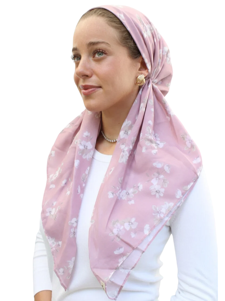 Scarf Bar Blushing Petals Classic Pre-Tied Bandanna with Velvet Grip Myselflingerie.com