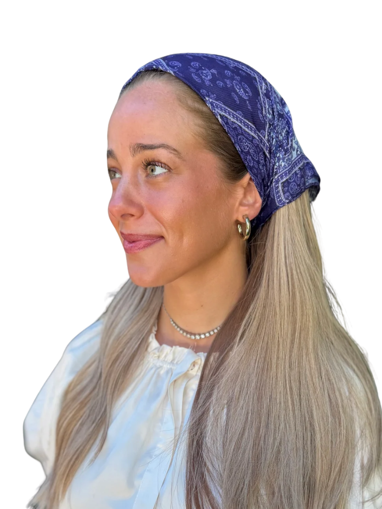 Scarf Bar Denim Paisley Patchwork Bandana Scarf Myselflingerie.com