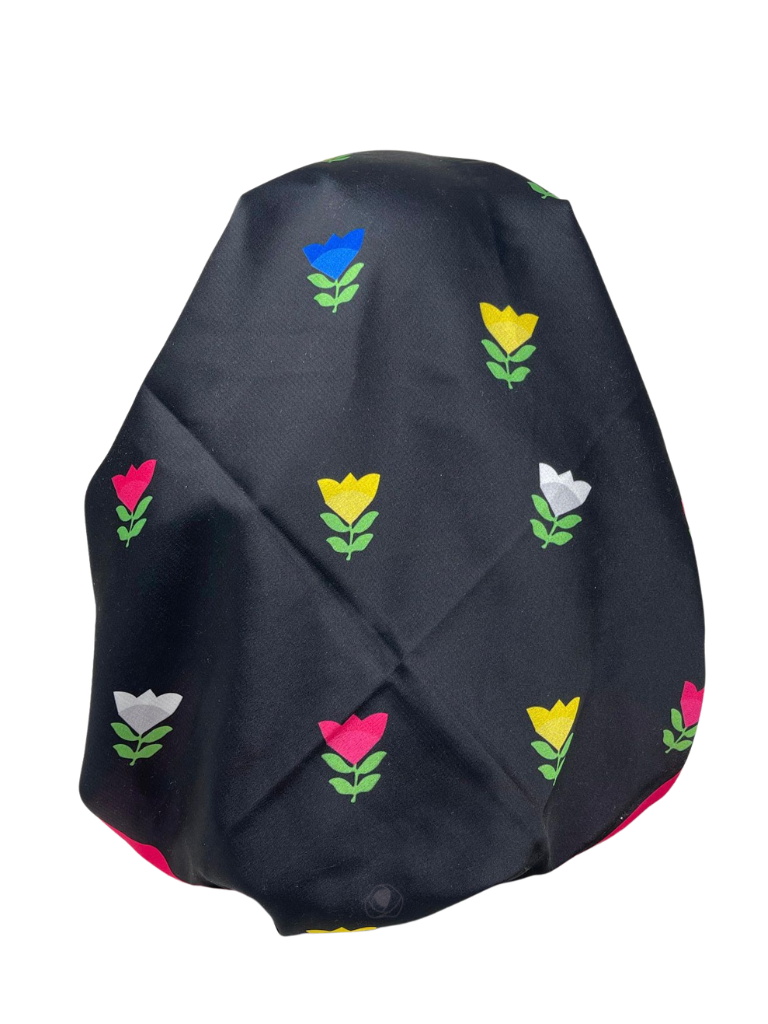 It's Younique OB-TUL-MU Multicolor Tulips Pre-Tied Open Back Bandanna with Velvet Grip Myselflingerie.com