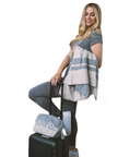 Pink Lemonade Dual Travel Linen Sand/Light Grey Cotton Travel Blanket & Eye Mask Set Myselflingerie.com