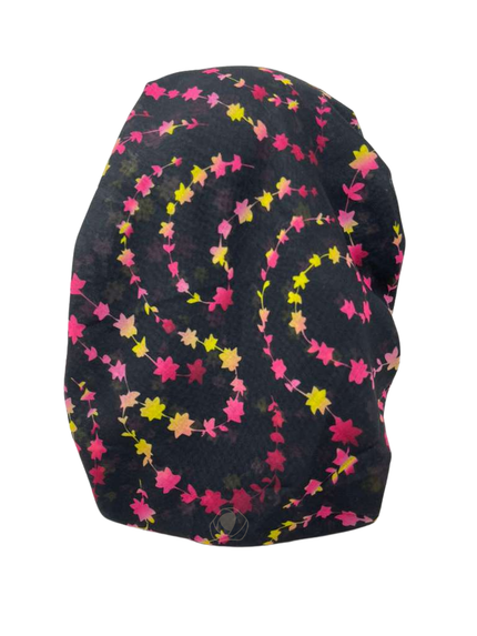 Ahead VT2809 Black Twilight Bloom Versatile Style Long Tails Open Back Pre-Tied Bandanna Myselflingerie.com