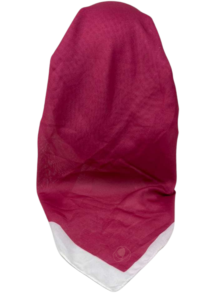 It's Younique OB-SOL-HPWH Hot Pink and White Border Pre-Tied Open Back Bandanna with Velvet Grip Myselflingerie.com