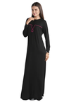 altimge3 for Ellwi Black Embroidered Accent Button Down Cotton Nightgown Myselflingerie.com
